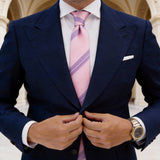 Pink With Purple Stripe Necktie