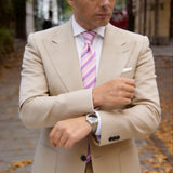 Pink With Purple White Stripe Necktie