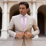 Pink With Purple White Stripe Necktie