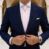 Pink With White Stripe Necktie