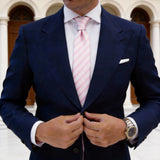 Pink With White Stripe Necktie
