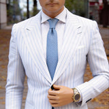 Light Blue With Dark Blue Checkered Necktie