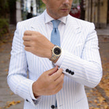 Light Blue With Dark Blue Checkered Necktie