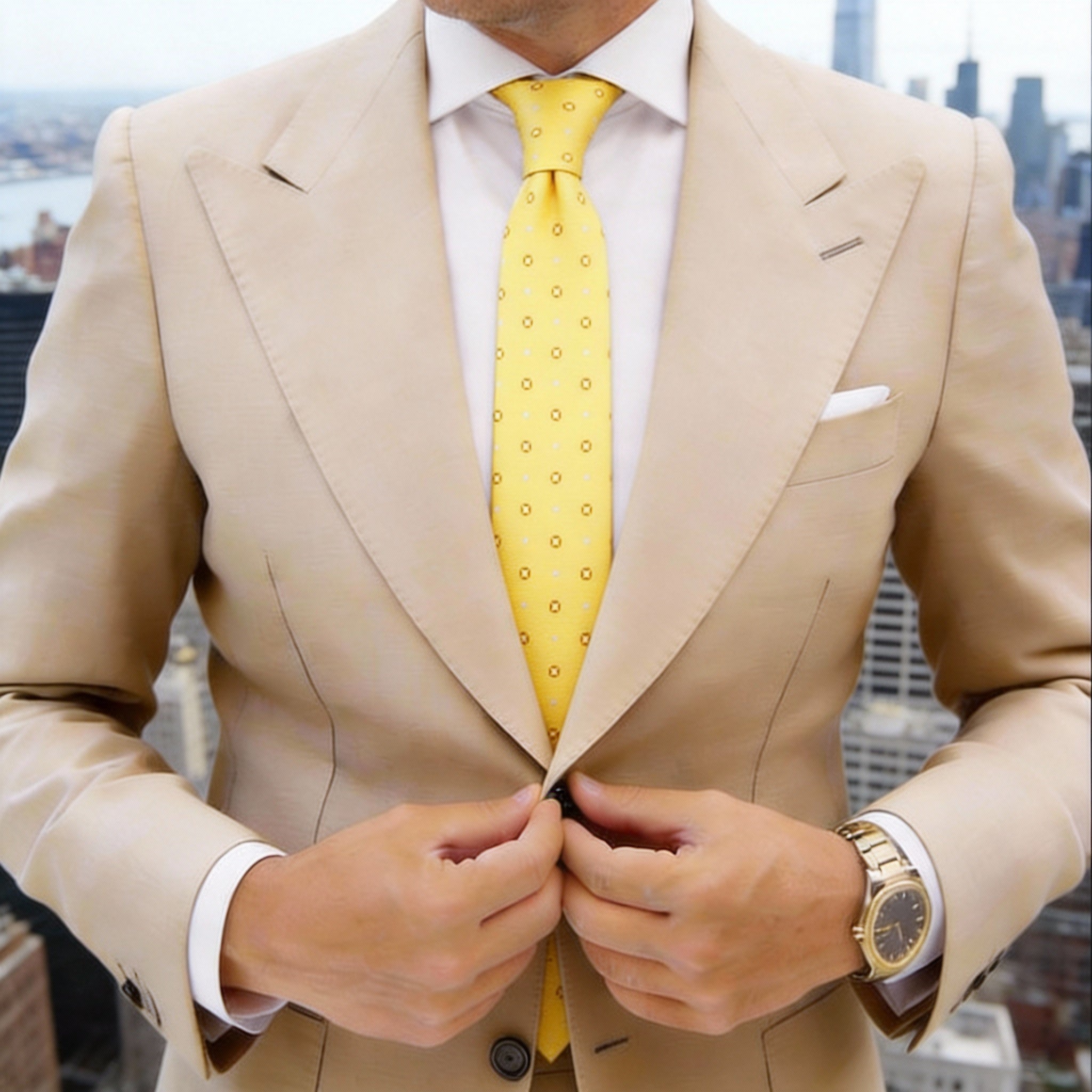 Yellow With Blue Dots & Yellow Dots Necktie
