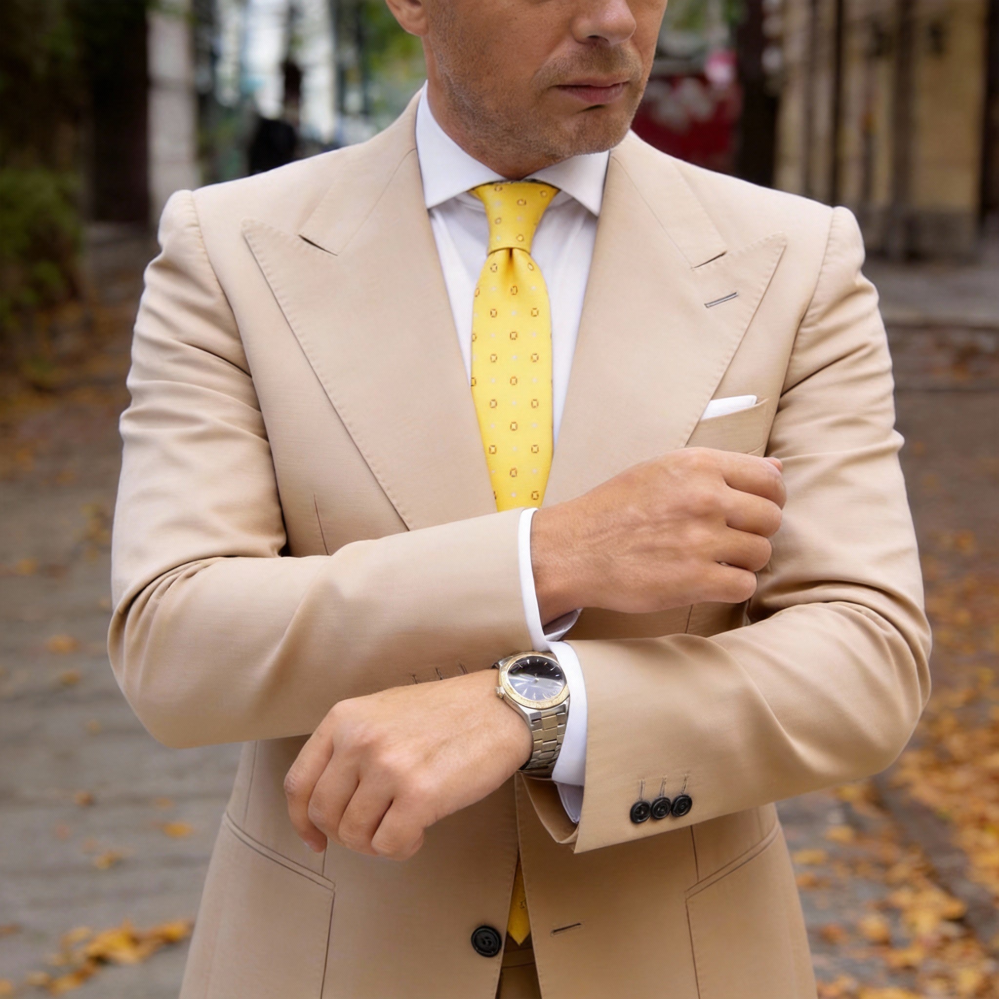 Yellow With Blue Dots & Yellow Dots Necktie