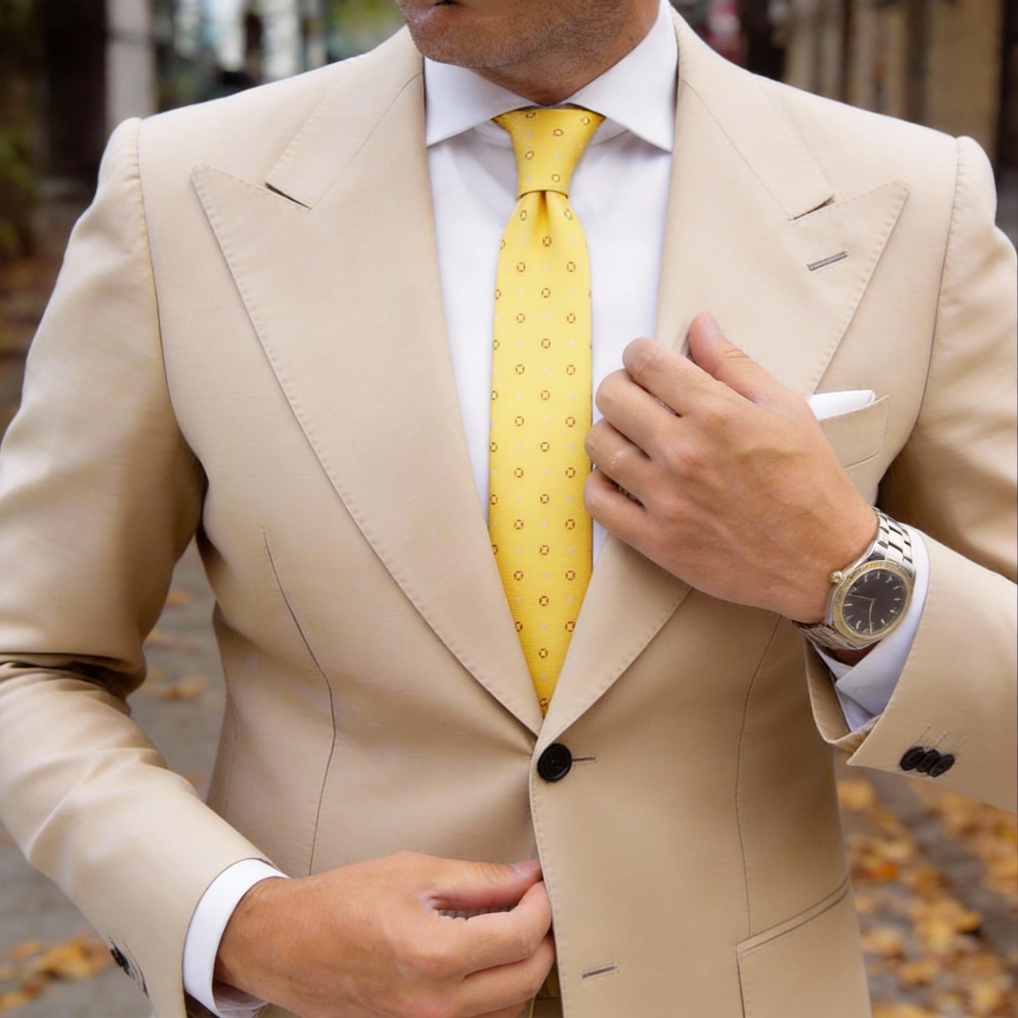 Yellow With Blue Dots & Yellow Dots Necktie