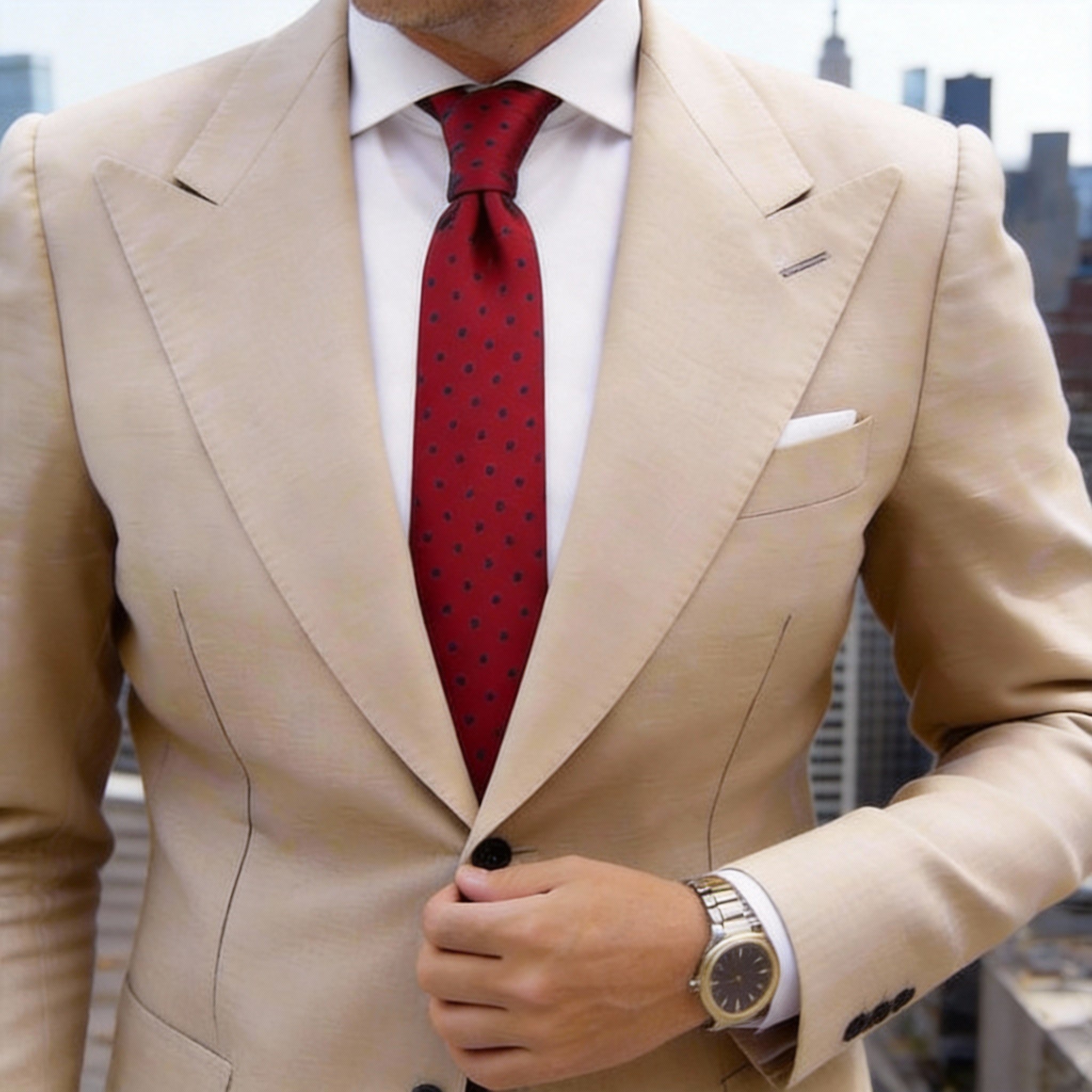 Red With Blue Polka Dots Necktie