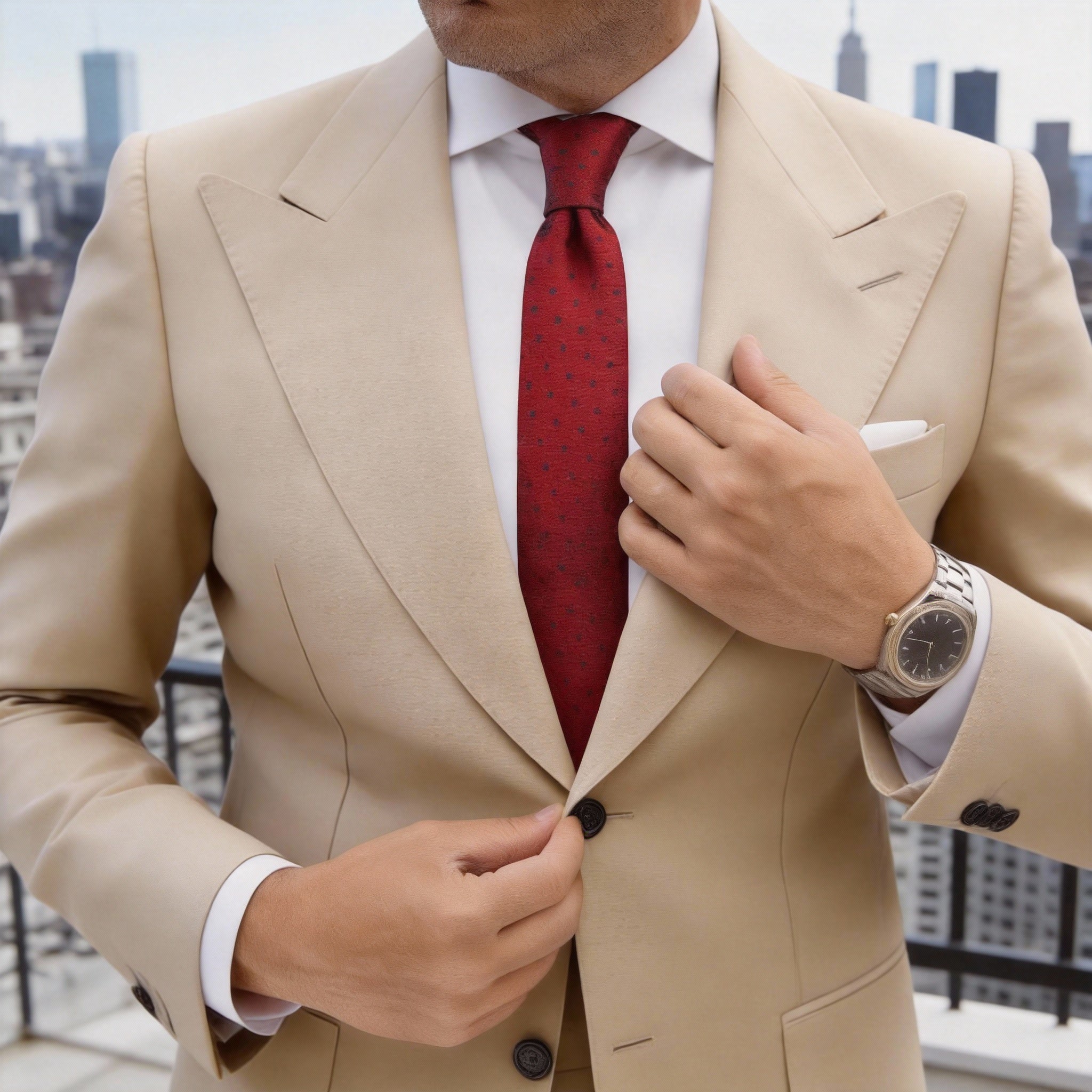 Red With Blue Polka Dots Necktie