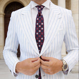 Navy Blue Necktie With Red & Light Blue Squares