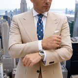 Blue With White Gray Square Necktie