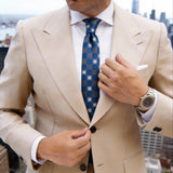 Blue With White Gray Square Necktie