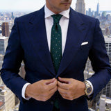 Green With Blue White Dot Necktie