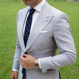 Navy Blue Necktie With Red and White Circles