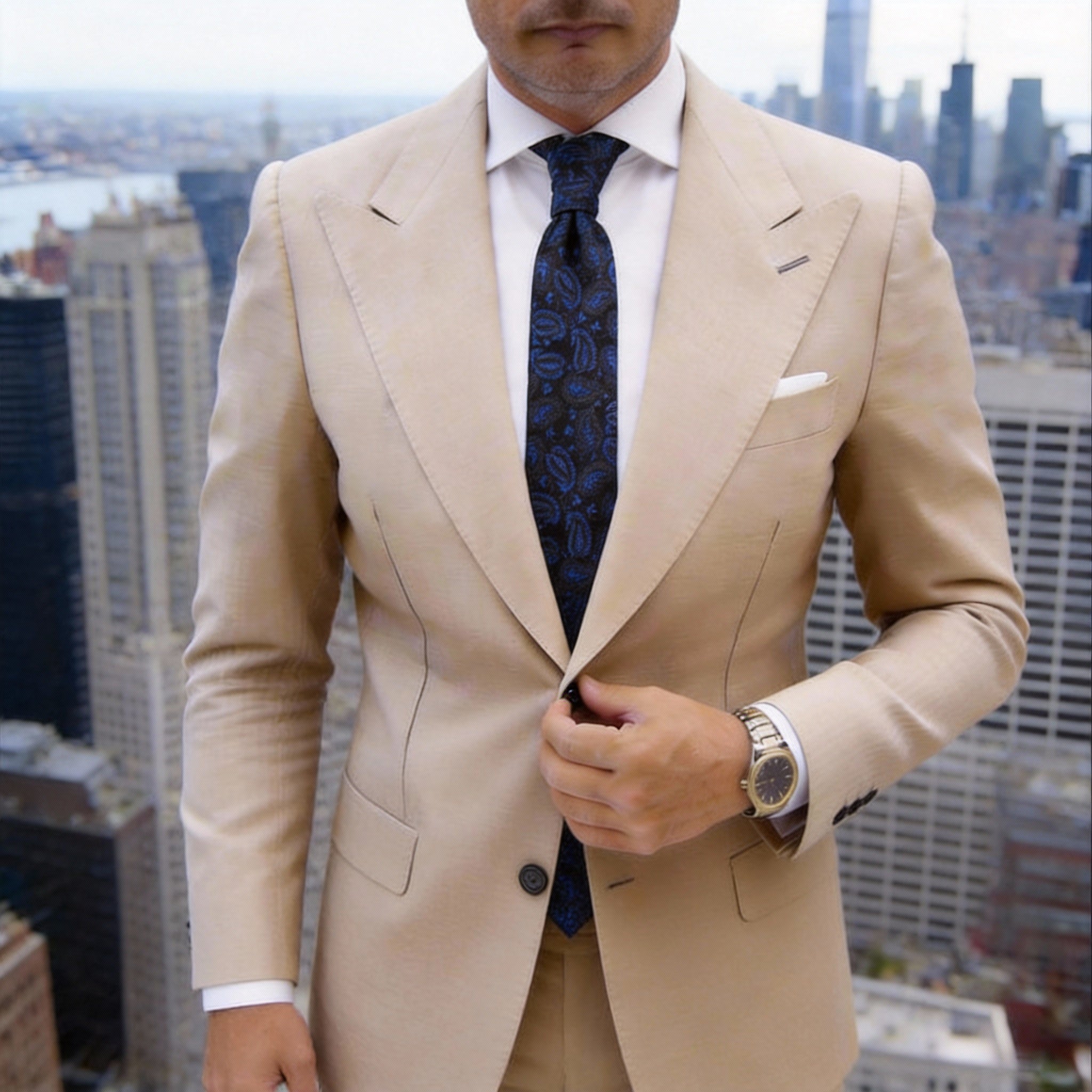 Black With Blue Paisley Necktie