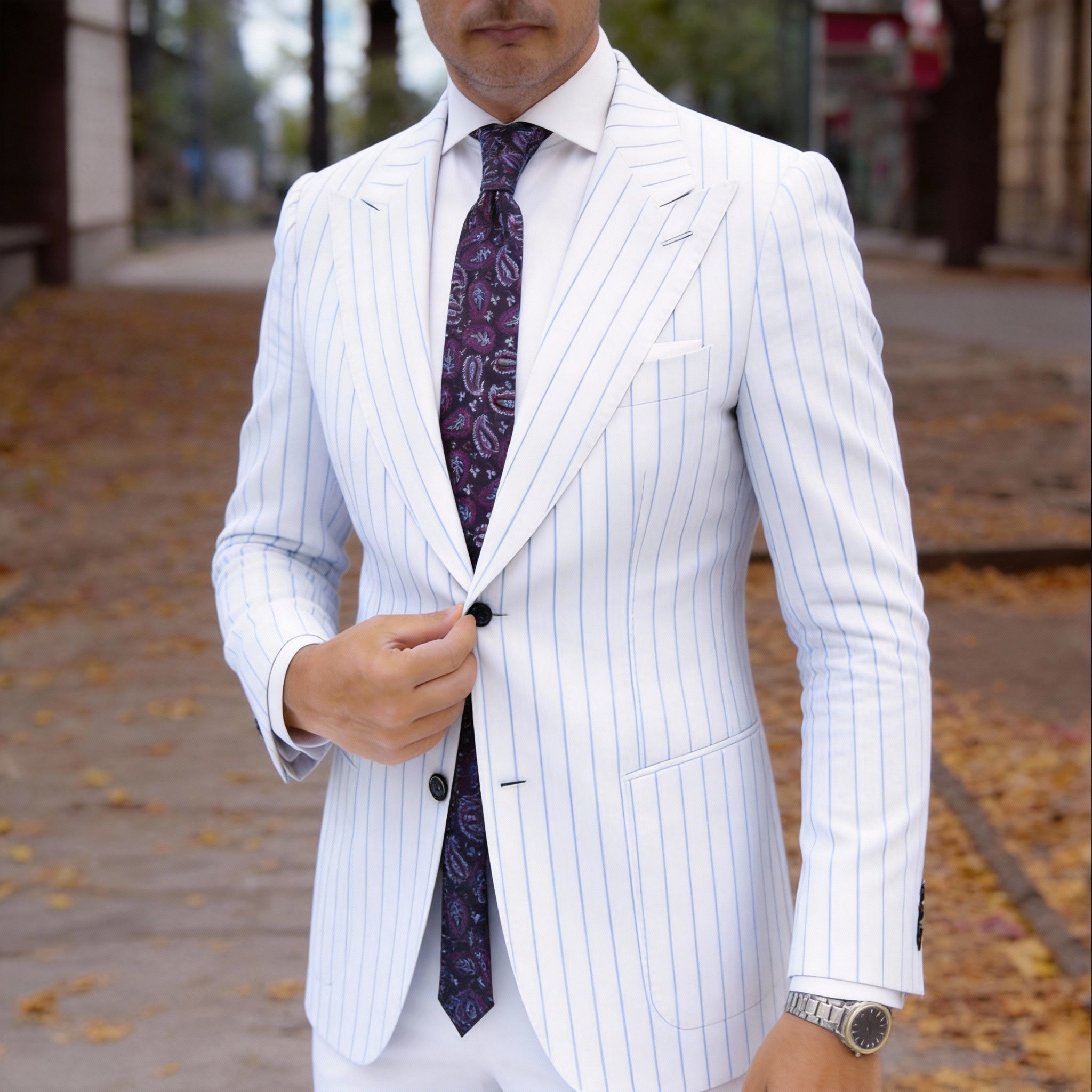 Black With Purple Paisley Necktie