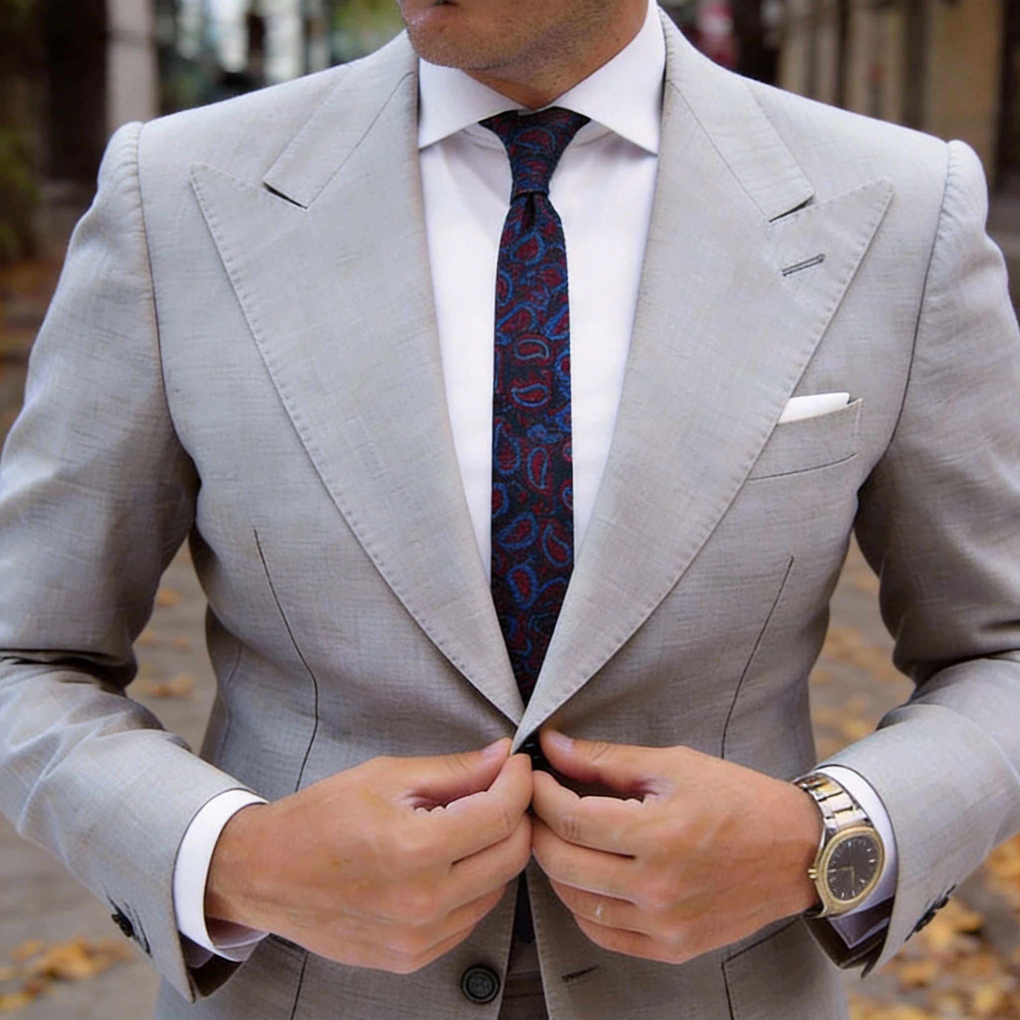 Black With Blue Red Paisley Necktie