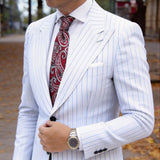 Red With White Paisley Necktie