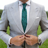 Green With Teal Paisley Necktie