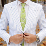 Green Necktie With White Paisley