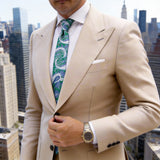 Green With Blue & White Paisley Necktie