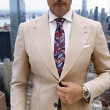 Red Necktie With Blue White Paisley