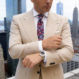 Red Necktie With Blue White Paisley