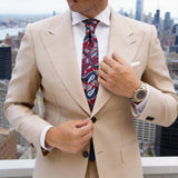 Red Necktie With Blue White Paisley