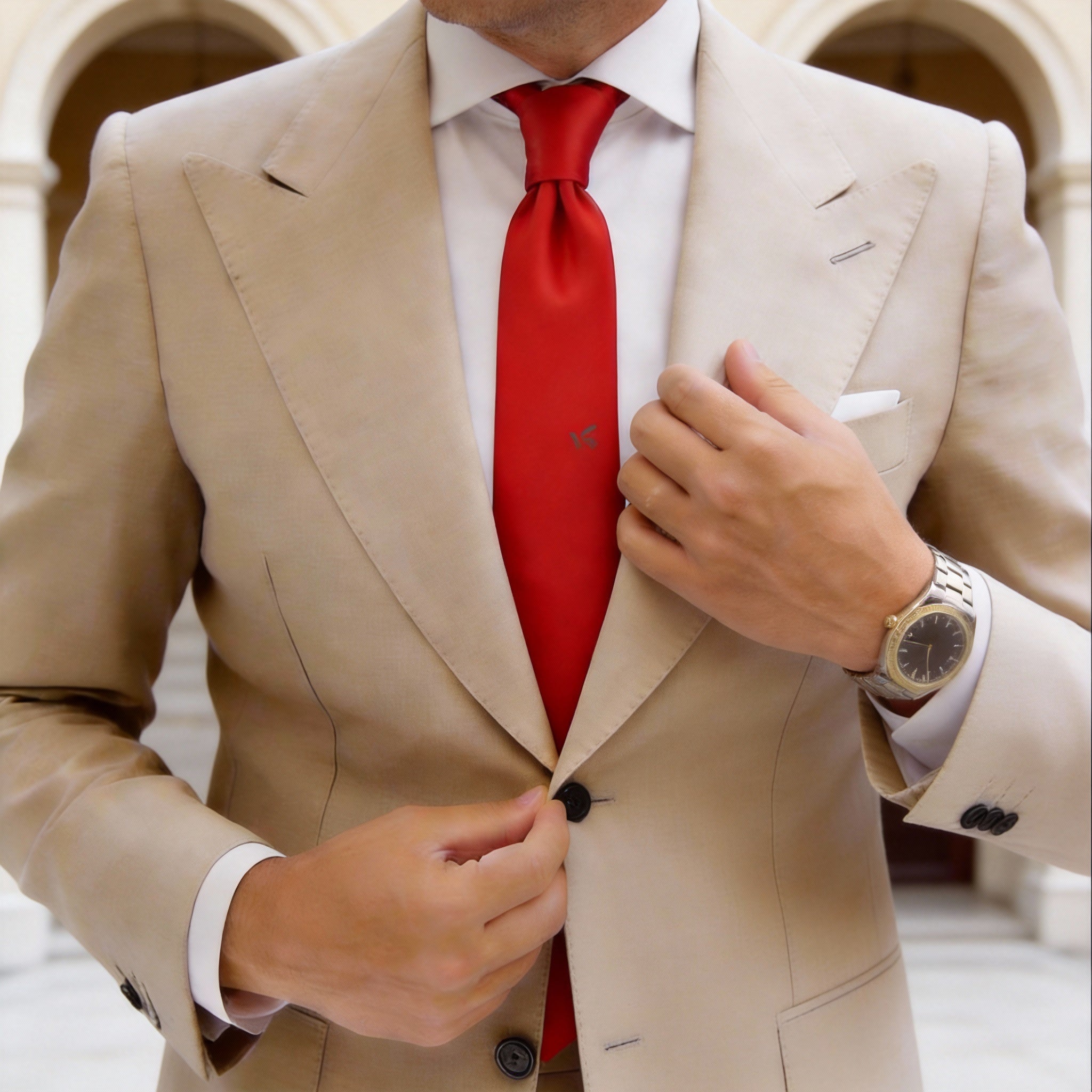 Red Solid Necktie