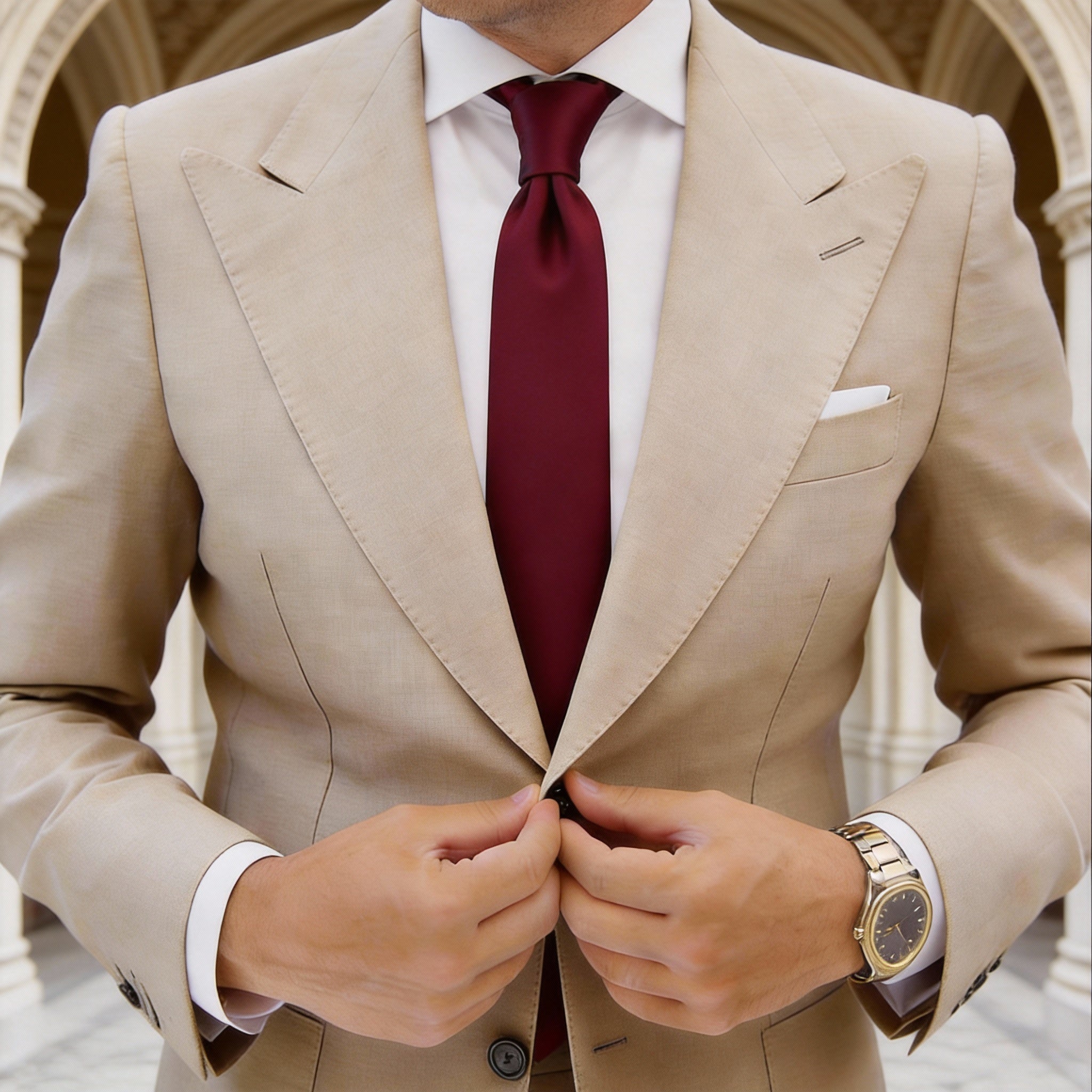 Burgundy Solid Necktie