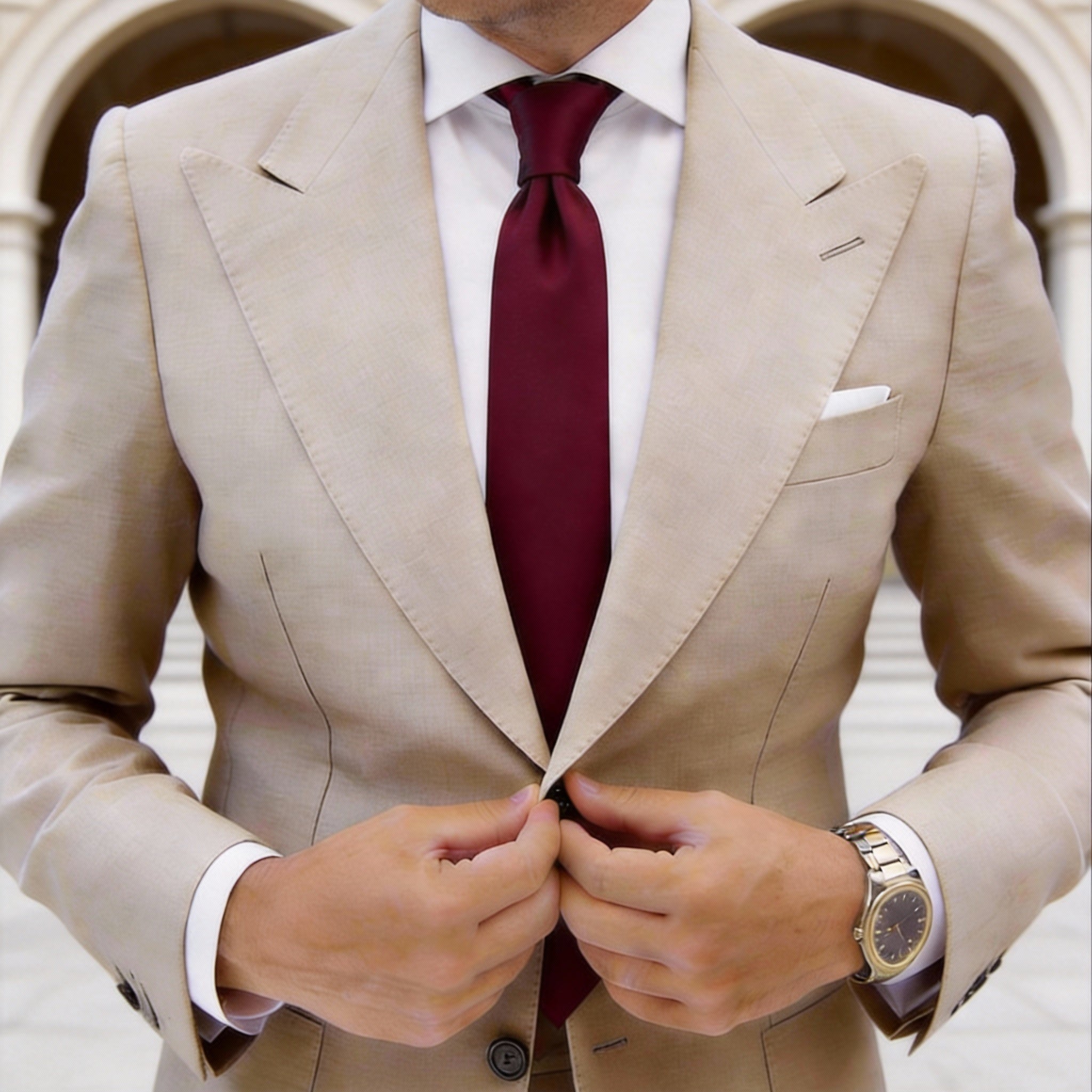 Burgundy Solid Necktie