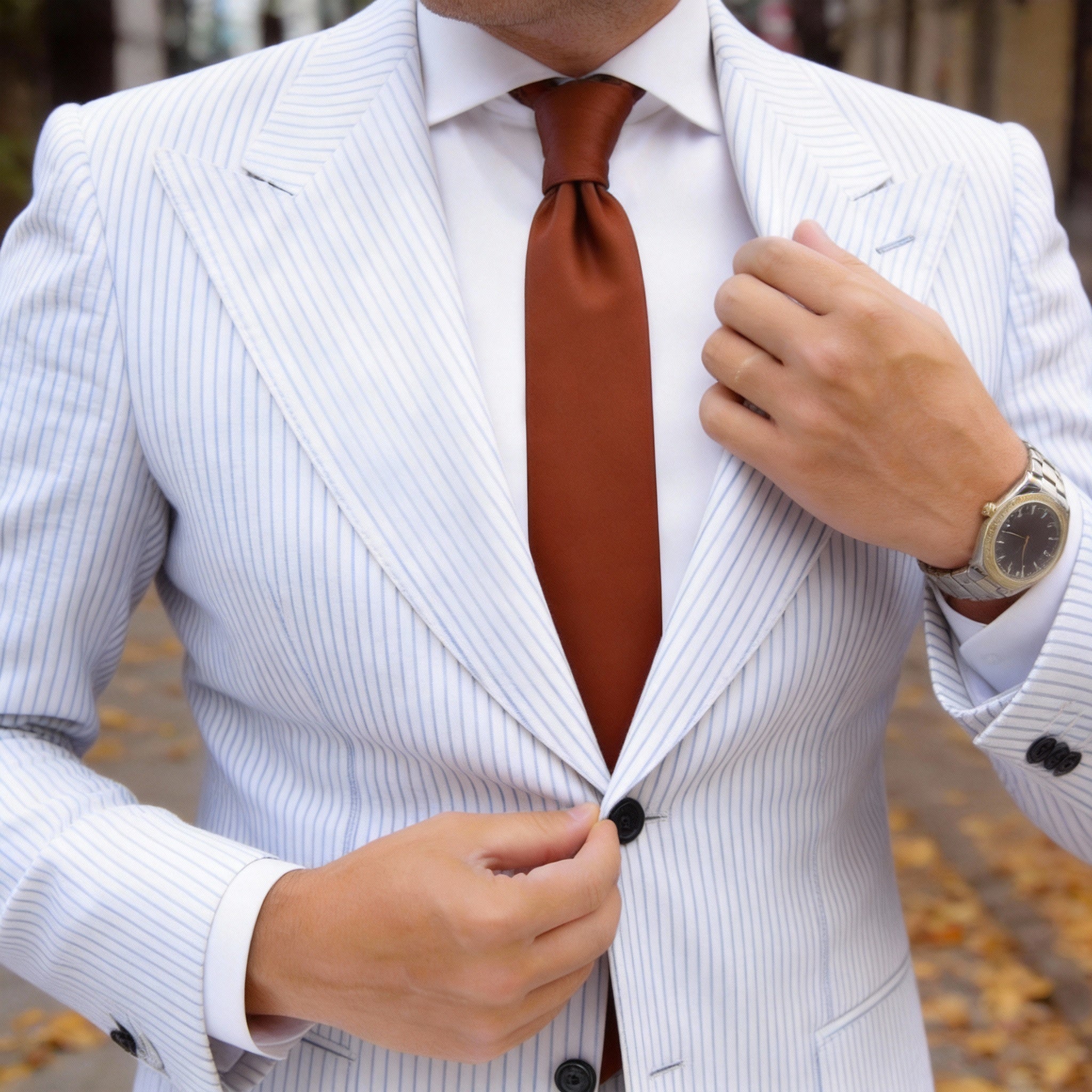 Brown Solid Necktie