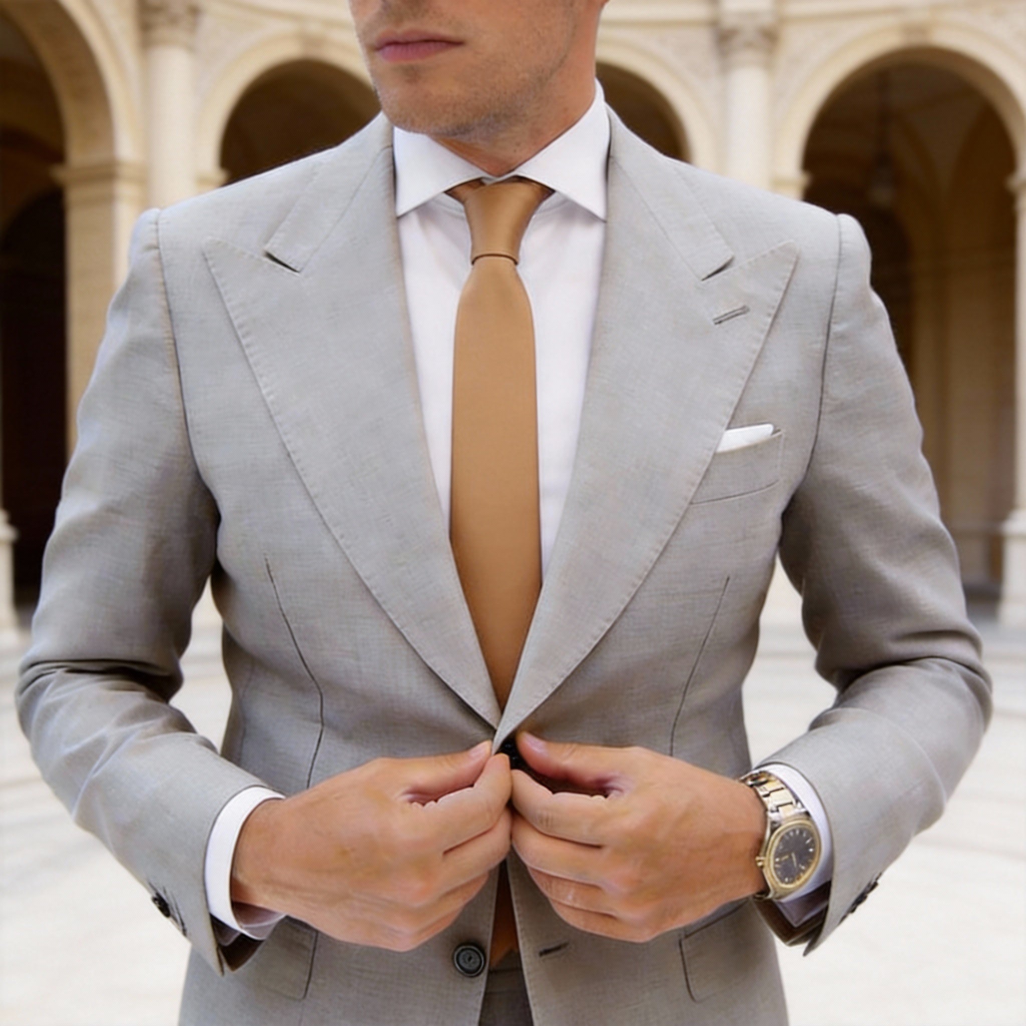 Tan Solid Necktie