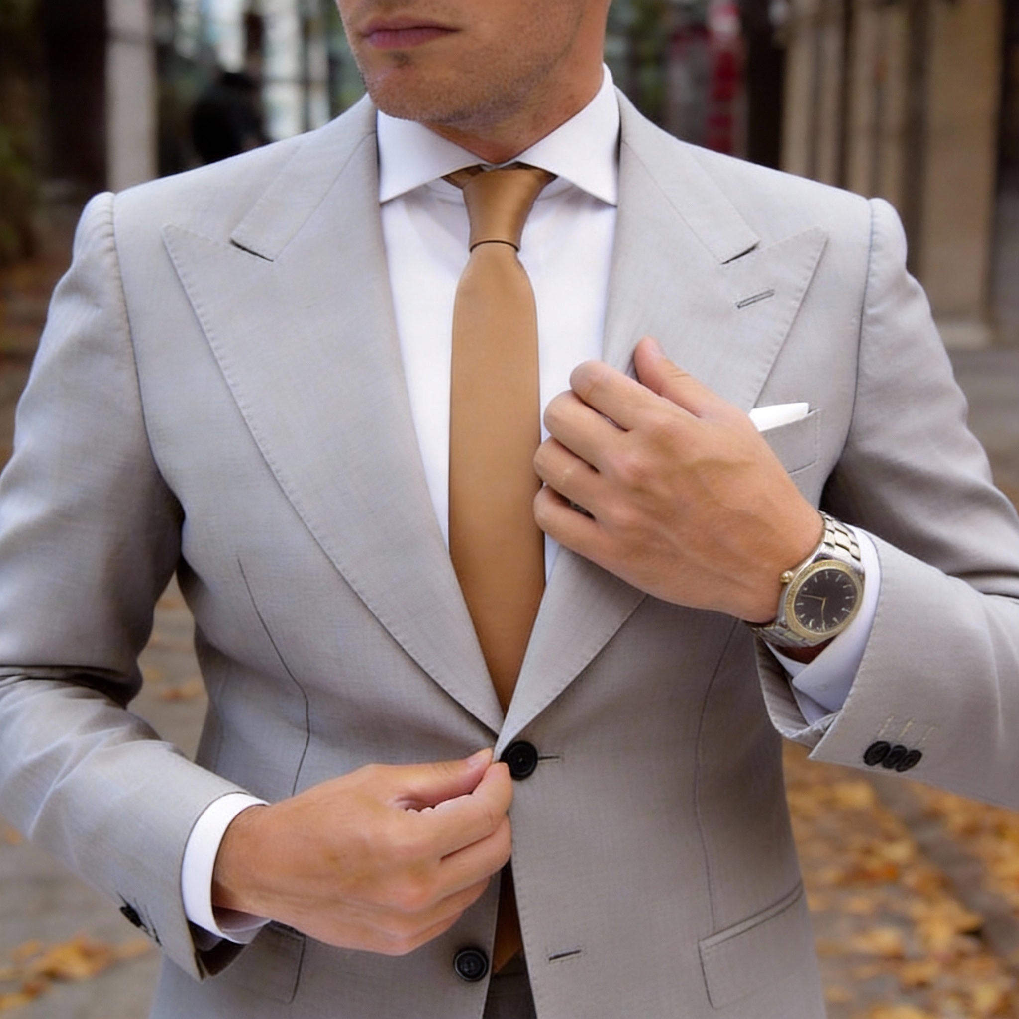 Tan Solid Necktie