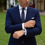 Dark Blue With Solid Necktie