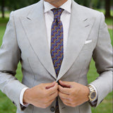 Purple With Yellow And Blue Horsebit Necktie