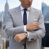 Navy Blue with Red and White Floral Necktie