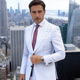 Red Necktie With Blue-White Interlocking Rings