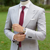 Red With Small Blue Floral Necktie