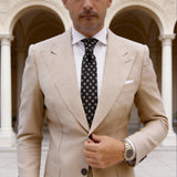 Black With Yellow And White Small Motifs Necktie