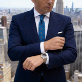 Blue Necktie With Colorful Squares