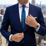 Blue Necktie With Colorful Squares