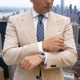 Blue With Yellow Floral Necktie