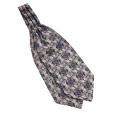 Navy Blue Beige Paisley Ascot