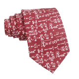 Maroon With White Math Formulas Necktie