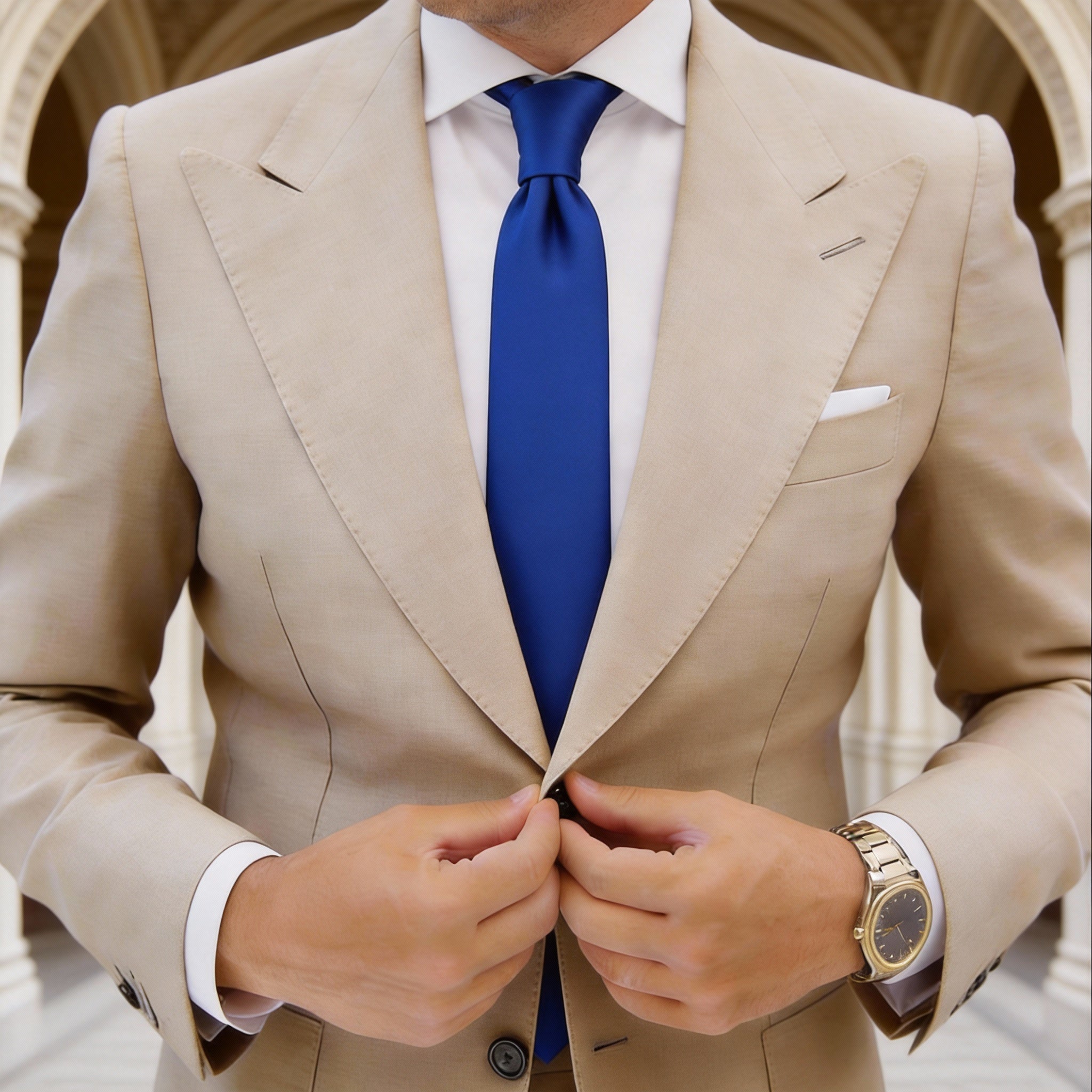 Blue Solid Necktie