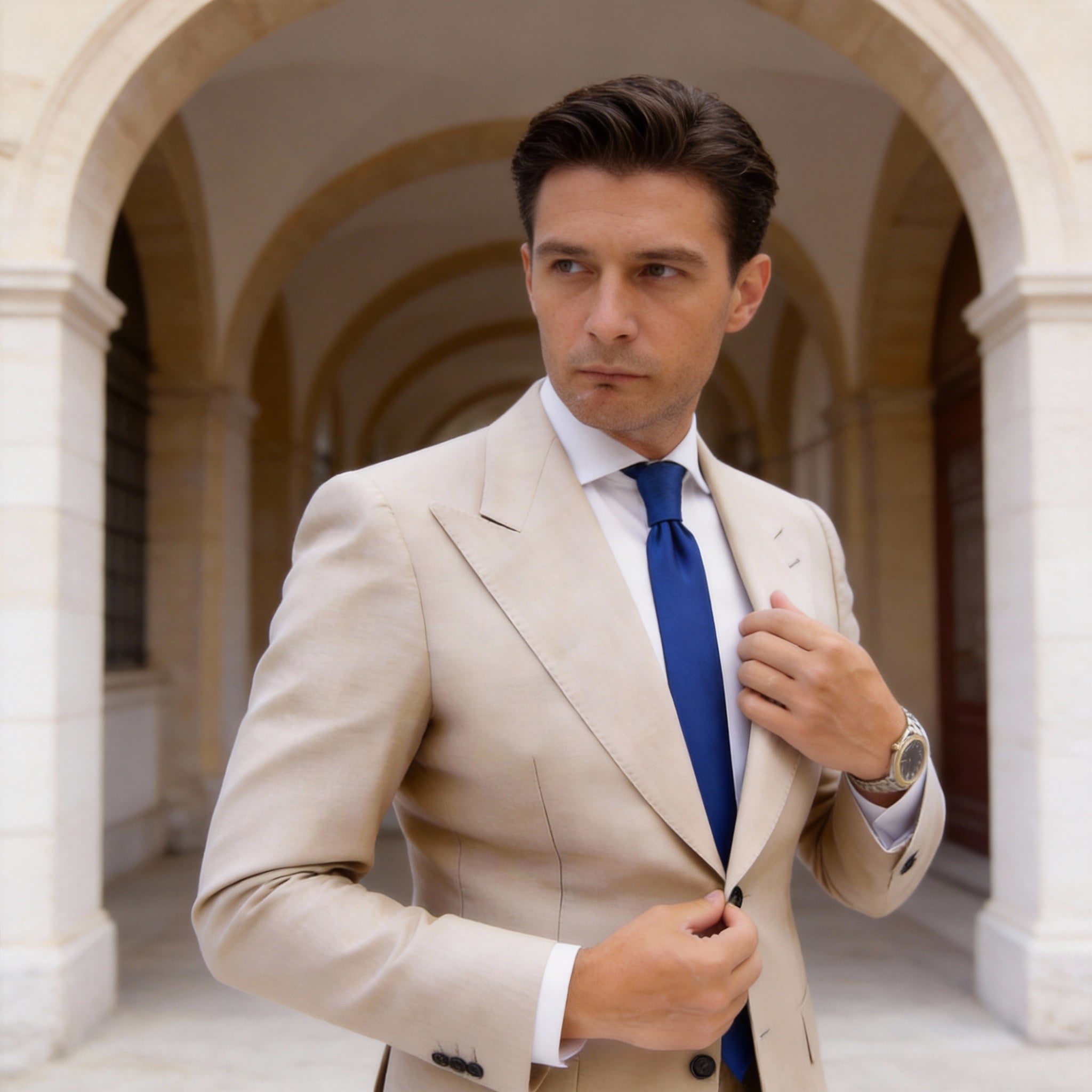 Blue Solid Necktie