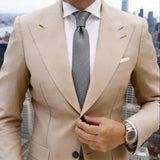 Gray With Black Striped Necktie