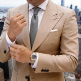 Gray With Black Striped Necktie