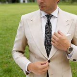 Black with Silver Swirl Necktie