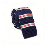 Navy Blue Red Striped Necktie
